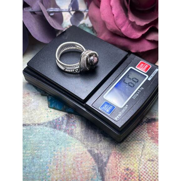 Artisan Rhodonite Ring Size 8 - Picture 8 of 10